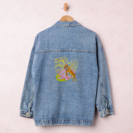 Chinesisch Zodiac Tiger Denim Jacket Jeansjacke