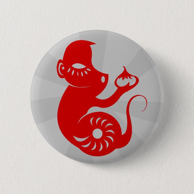 CHINESISCHE AFFE-ILLUSTRATION DES BUTTON (Vorderseite)