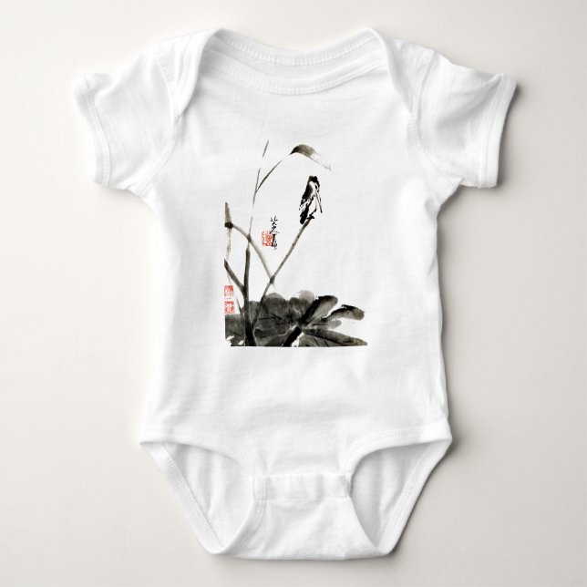 Chinesische antike Aquarellbilder Baby Strampler (Vorderseite)