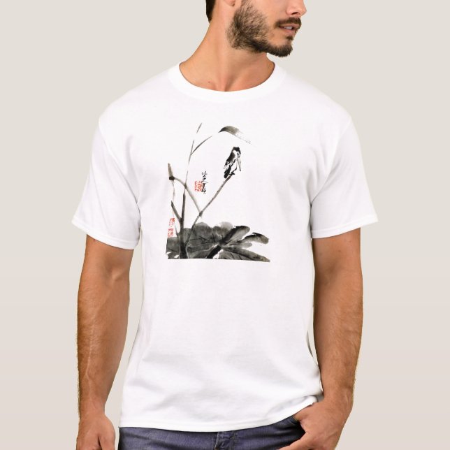 Chinesische antike Aquarellbilder T-Shirt (Vorderseite)