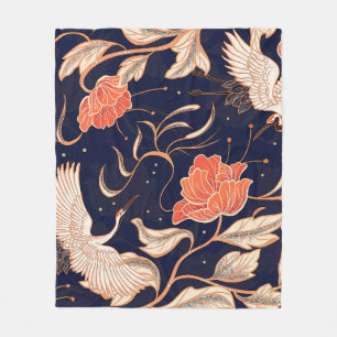 Chinesische antike schöne Blütenblätter Fleecedecke
