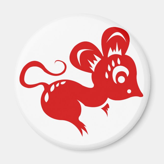 Chinesische Astrologie Rat Illustration Magnet (Vorne)