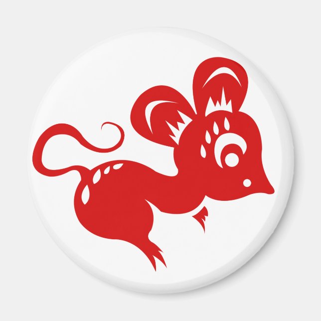 Chinesische Astrologie Rat Illustration Magnet (Vorne)