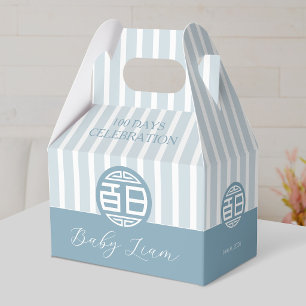 Chinesische Baby 100 Tage 百日 (Blaue Streifen) Gesc Geschenkschachtel