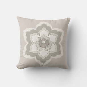 Chinesische Baoxiang-Blume in minimalistem Beige u Kissen
