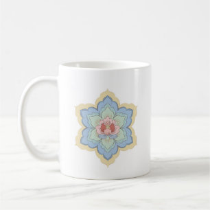 Chinesische Baoxiang-Blume in Pfirsich und Himmel Kaffeetasse