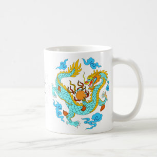 Chinesische blaue Drachen (v7) Tasse