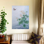 Chinesische Blume mit Butterfly Leinwanddruck<br><div class="desc">Chinesische Blume mit Butterfly ist ein Pinselstrich im traditionellen chinesischen "Gongbi" Stil. Wasserfarbe und Tinte auf Reispapier. Die Cotton-Rose repräsentiert manchmal ein schönes Mädchen. Die bekannteste Baumwollsorte ist die "Betrunkene Rose aus Baumwolle", die morgens weiß, mittags rosa und am Abend rot ist. Es ist sehr wertvoll und symbolisiert Prekozität, Keuschheit...</div>