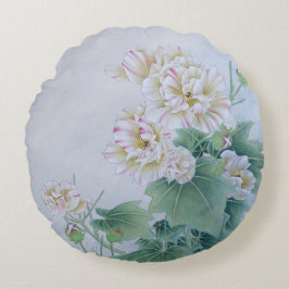 Chinesische Blume mit Butterfly Rundes Kissen