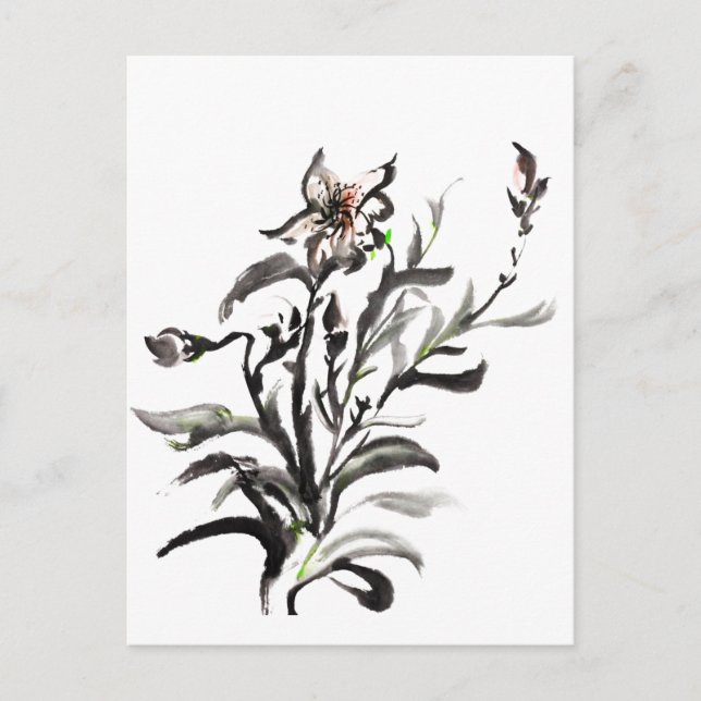 Chinesische Blume Postkarte (Vorderseite)