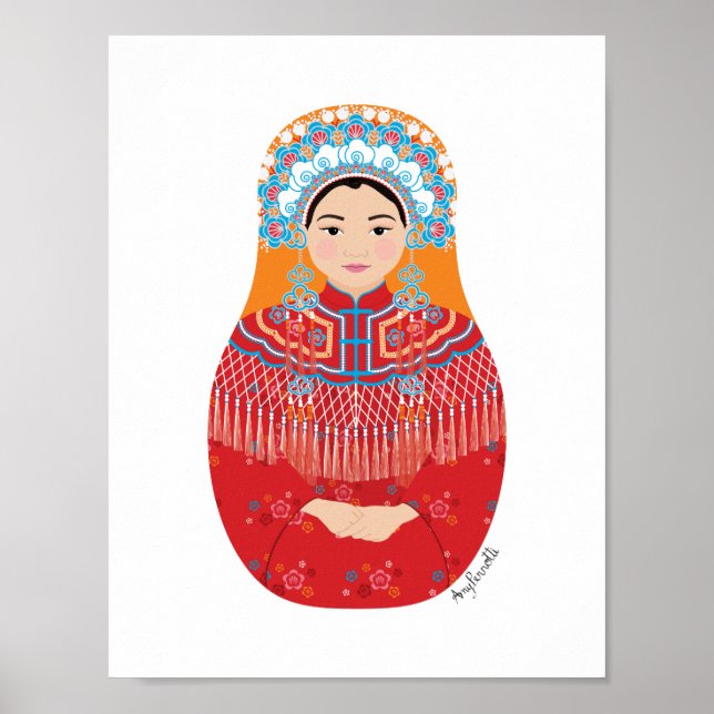Chinesische Braut Matryoshka Poster (Vorne)