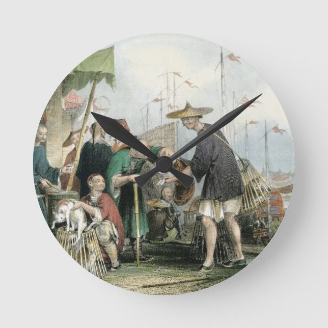 Chinesische Cat-Händler, aus "China in einer Serie Runde Wanduhr (Vorderseite)