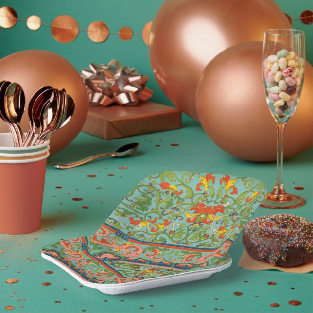 Chinesische Design Paper-Teller Pappteller (Multi)