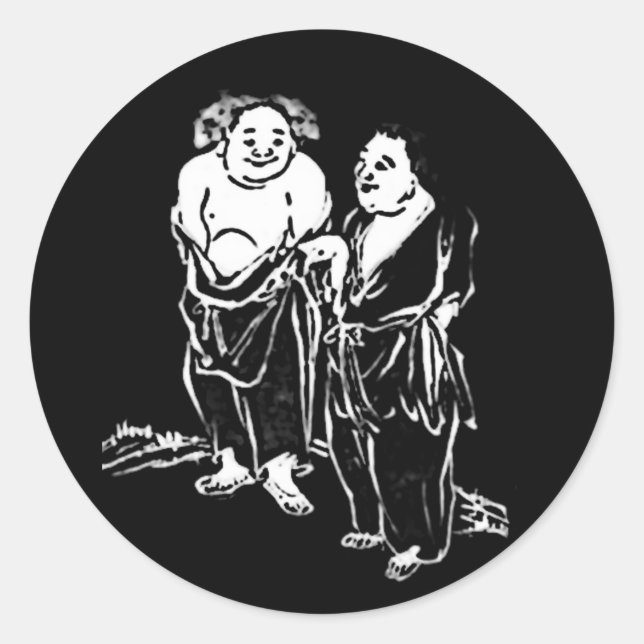 Chinesische Dichter Runder Aufkleber (Vorderseite)