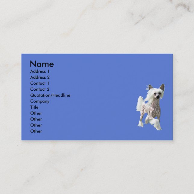 Chinesische DIVA mit Haube Visitenkarte (Vorderseite)