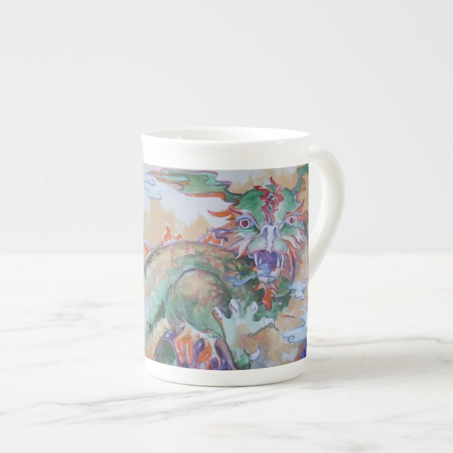 Chinesische Drache-Knochen-China-Tasse Prozellantasse (Vorderseite Rechts)