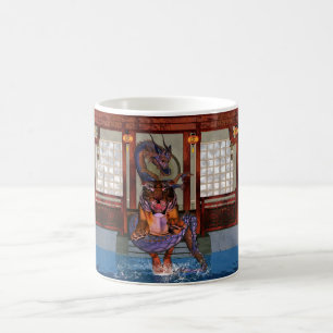 Chinesische Drache-und Tiger-Tasse, Jahr des Tasse