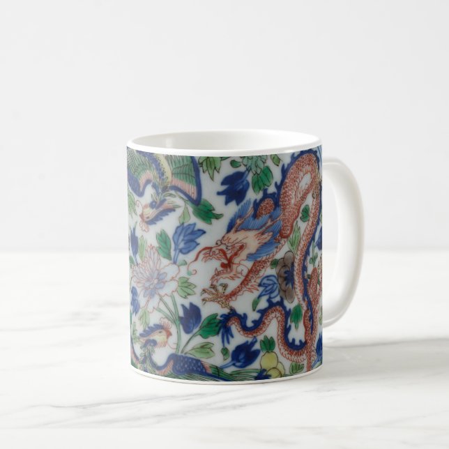 Chinesische Drachen und Phönixe - Design des 18. J Kaffeetasse (VorderseiteRechts)