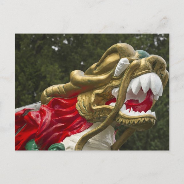 Chinesische Drachenbootfigur, Stanley Park Postkarte (Vorderseite)