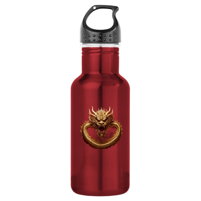 Chinesische Drachenkraft Edelstahlflasche (Vorderseite)