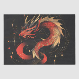 Chinesische Drachenkunst mit majestätischer Rot- u Seidenpapier