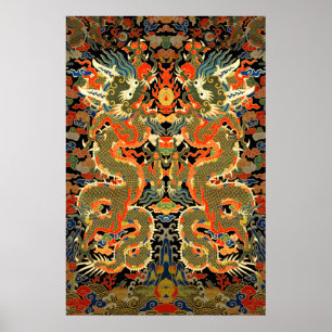 Chinesische Drachenkunst Poster