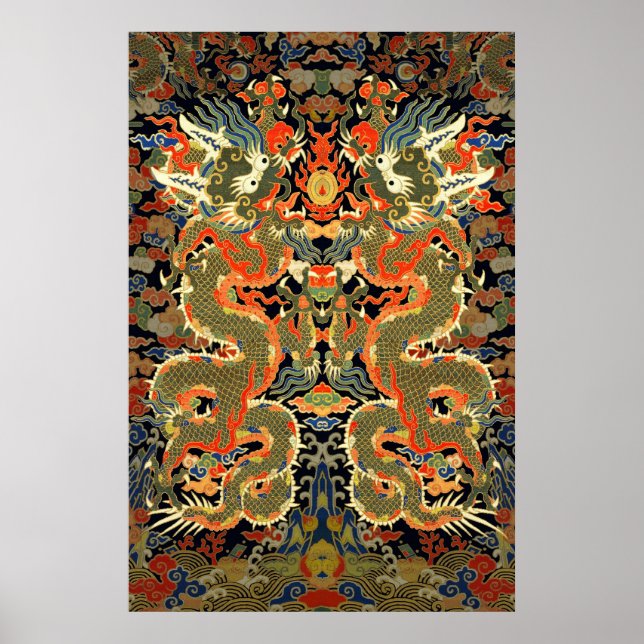 Chinesische Drachenkunst Poster (Vorne)