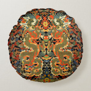 Chinesische Drachenkunst Rundes Kissen