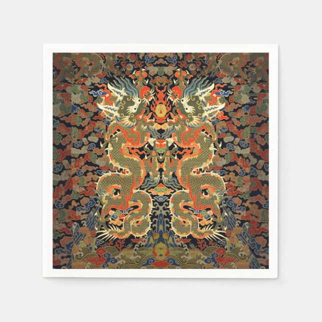 Chinesische Drachenkunst Serviette (Vorderseite)