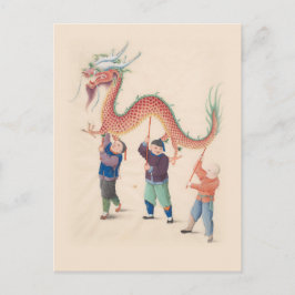 Chinesische Drachentanz-Postkarte Postkarte