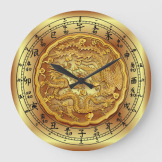 Chinesische Drachenuhr ~ Dragon und Phoenix ~ Große Wanduhr