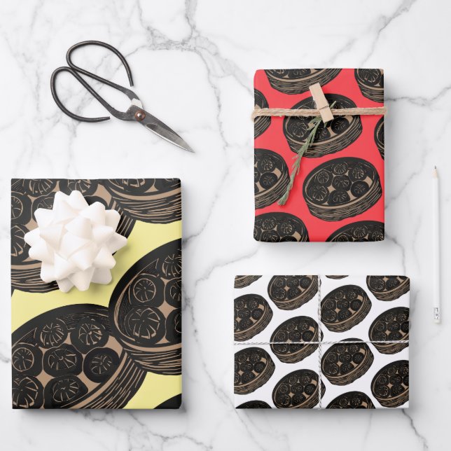 Chinesische Dumplings Geschenkpapier Set (Vorderseite)
