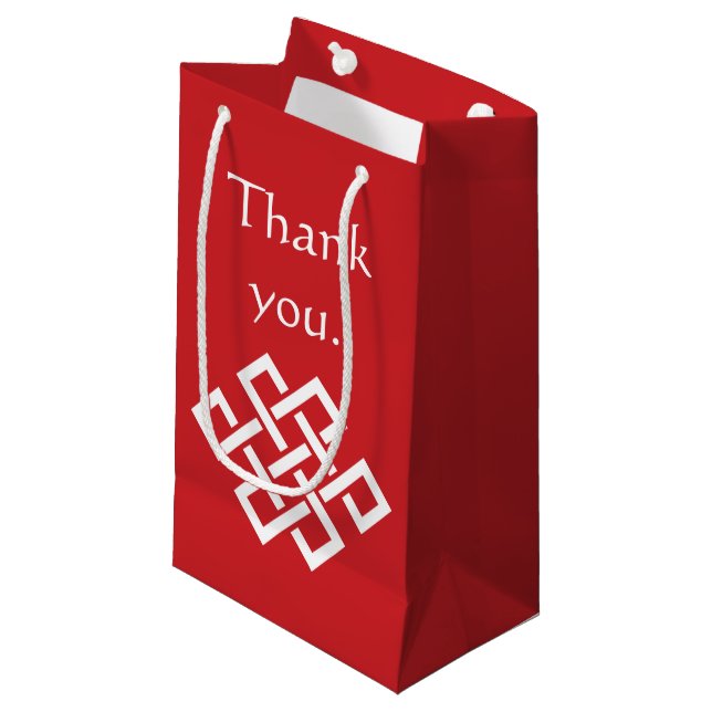 Chinesische Elegance in Cherry-Geschenktasche Kleine Geschenktüte (Vorderseite Schrägansicht)