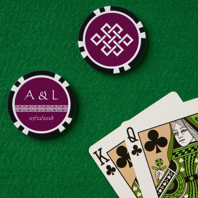 Chinesische Eleganz im Wein Pokerchips (Pokertisch (doppelt))