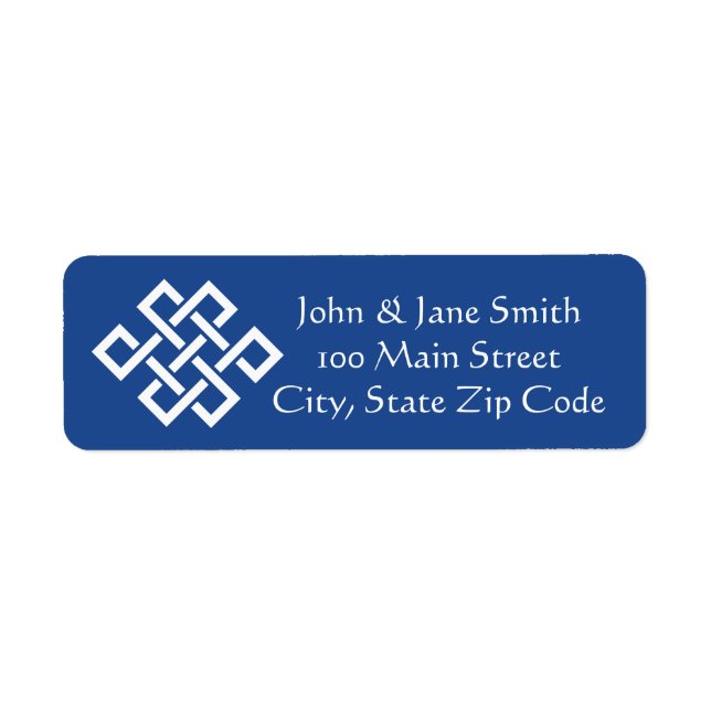 Chinesische Eleganz in Blue Return Address Label (Vorne)