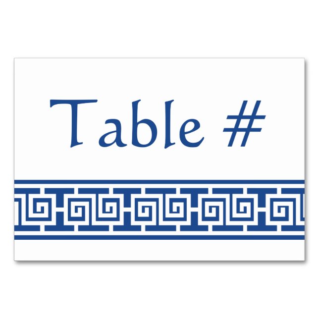Chinesische Eleganz in Blue Table Card Tischnummer (Vorderseite)