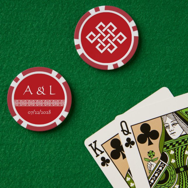 Chinesische Eleganz in Cherry Pokerchips (Pokertisch (doppelt))