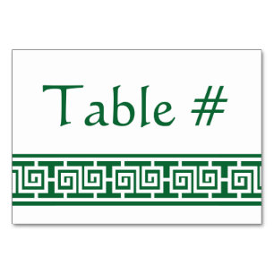 Chinesische Eleganz in der Green Table Card Tischnummer