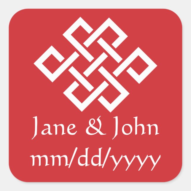 Chinesische Eleganz in Kirschsticker Quadratischer Aufkleber (Vorderseite)