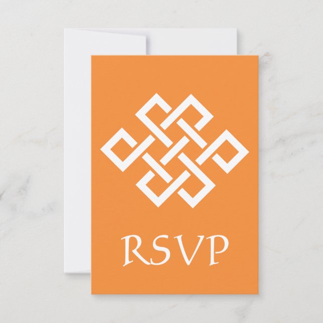 Chinesische Eleganz in Orange RSVP Card (Vorderseite)