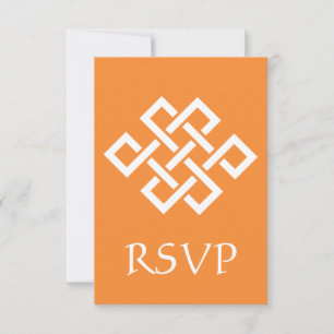 Chinesische Eleganz in Orange RSVP Card Karte
