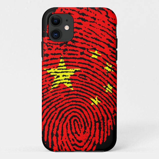 Chinesische Fingerabdruckflagge Case-Mate iPhone Hülle (Rückseite)