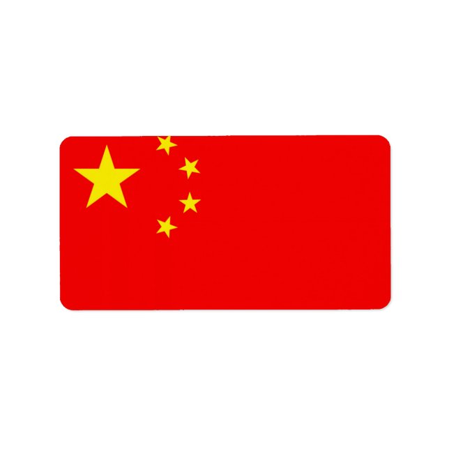 Chinesische Flagge Adressaufkleber (Vorne)