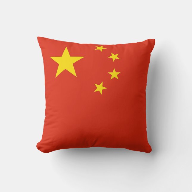 Chinesische Flagge Amerikanisches MoJo-Pillow Kissen (Vorderseite)