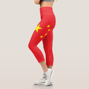 Chinesische Flagge Capri Leggings