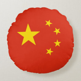chinesische Flagge (China) Rundes Kissen