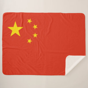 Chinesische Flagge (China) Sherpa-Blanket Sherpadecke