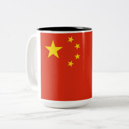 chinesische Flagge (China) Zweifarbige Tasse