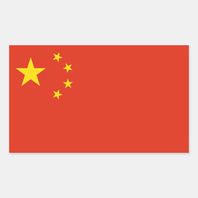 Chinesische Flagge, Flagge der China Rechteckiger Aufkleber (Vorderseite)
