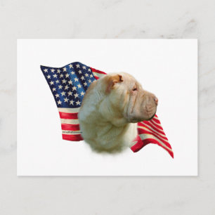 Chinesische Flagge für Shar-Pei Postkarte
